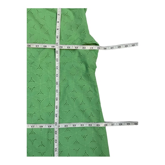 Susan Graver Women’s Tunic Top Green Tie Sleeve Collar Button Front Eyelet 1X - Picture 11 of 15